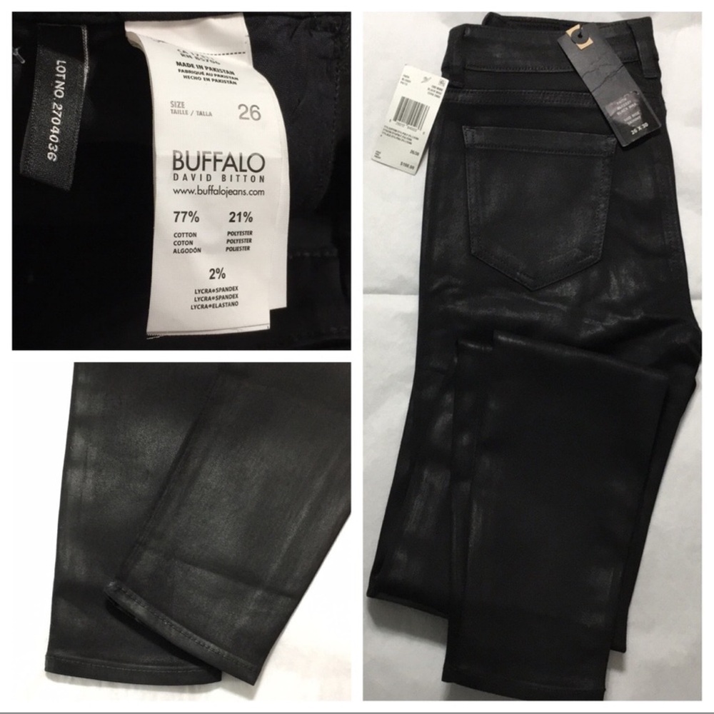 Buffalo David Bitton Mid Rise Faith Black Wax Skinny Jeans - Picture 5 of 15